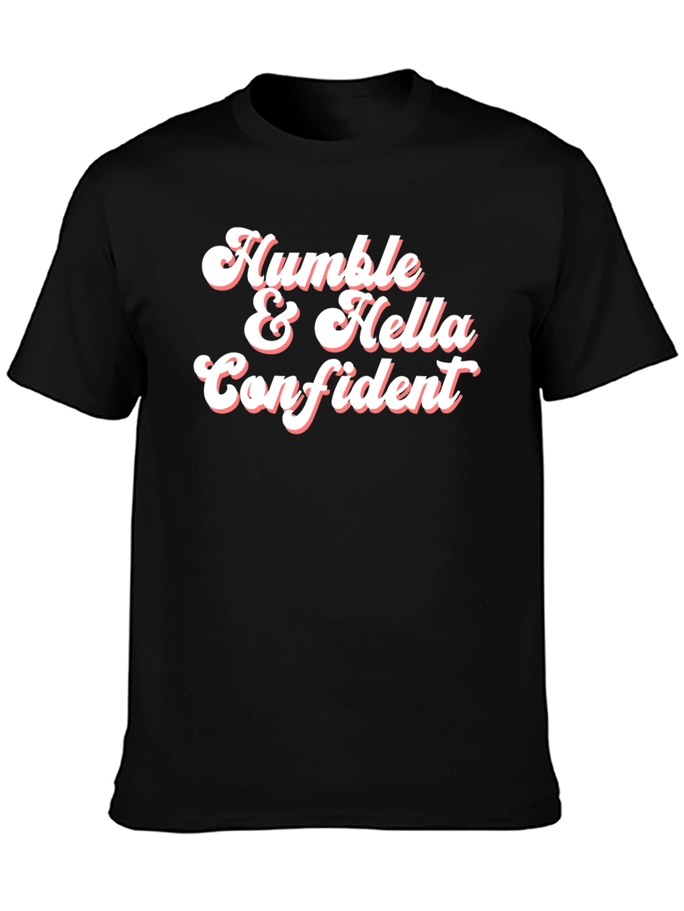 Black Humble & Hella Confident Graphic Tee - Black Cotton Blend view 3