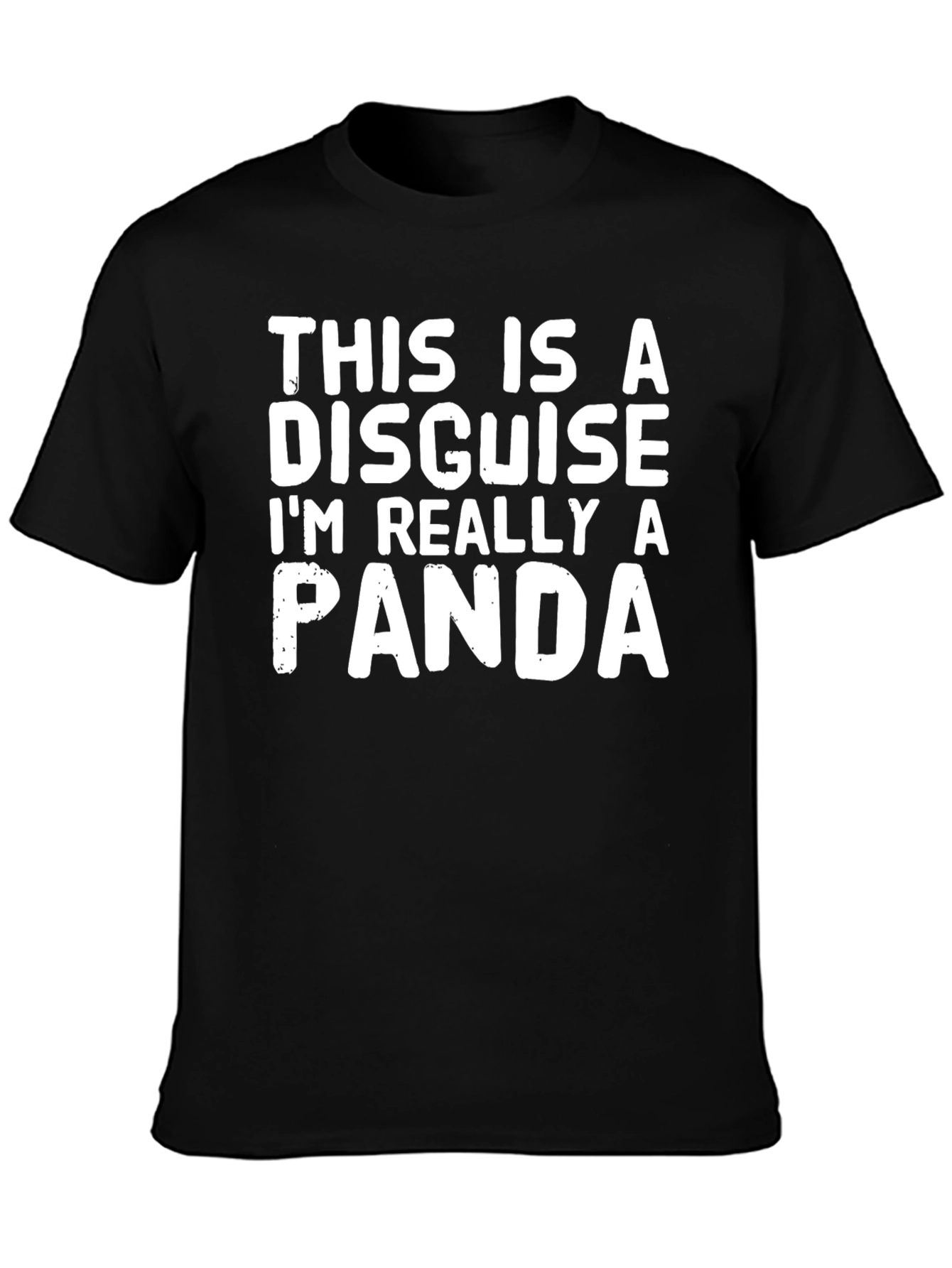 Black Funny Panda Disguise T-Shirt - Novelty Graphic Tee view 3
