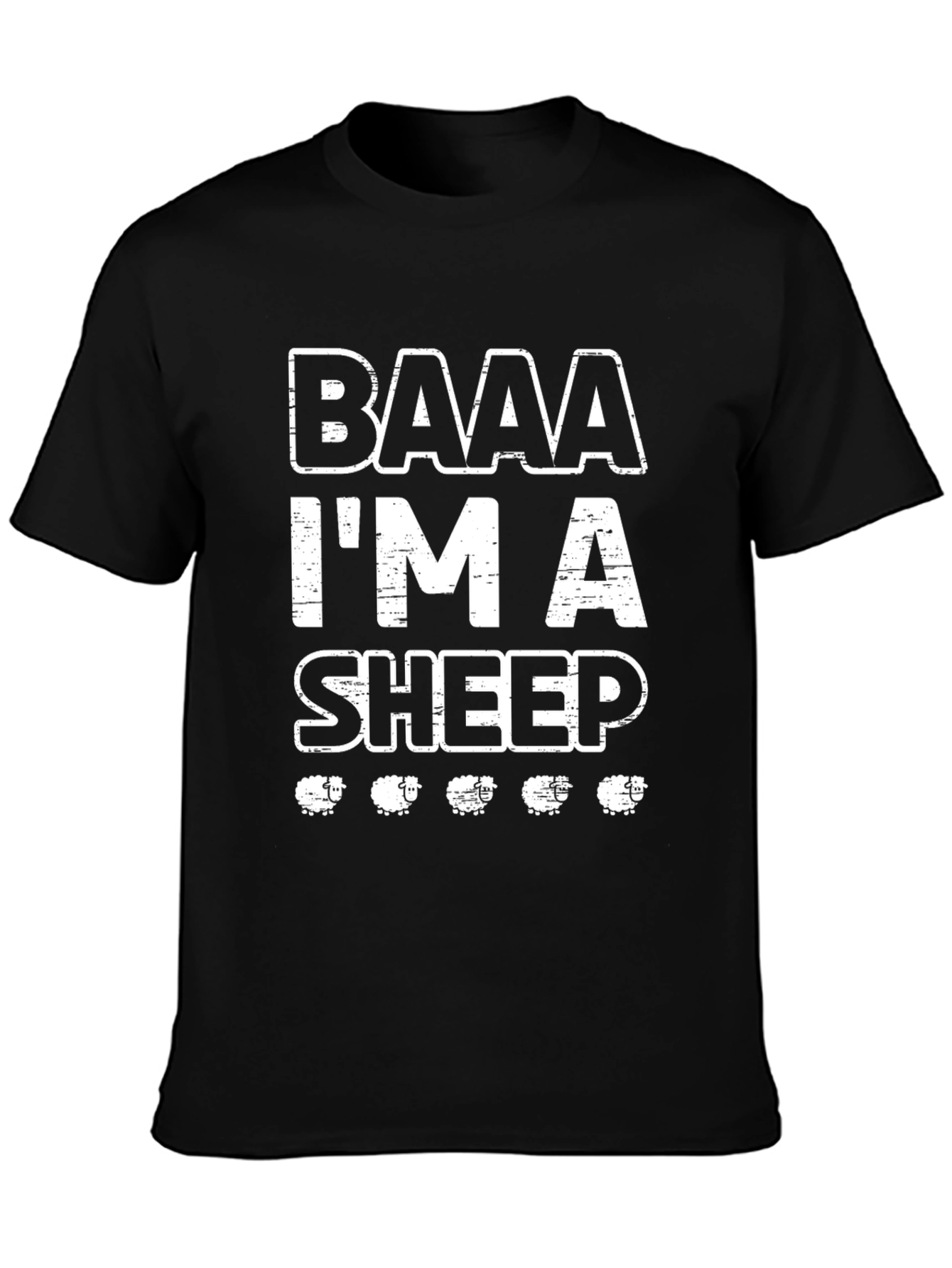 Baaa I'm a Sheep T-Shirt - Black Cotton Tee - 3