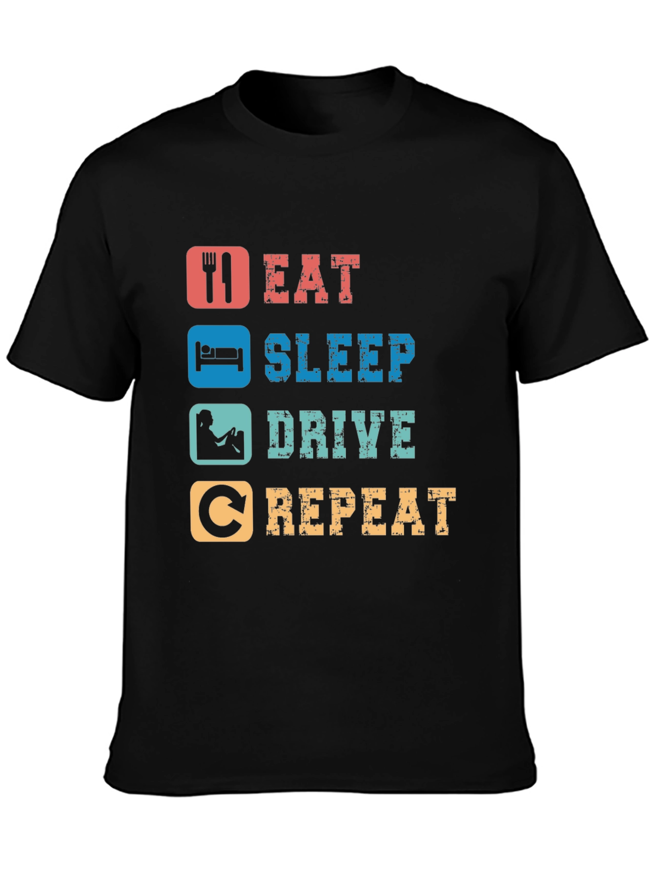 Black Eat Sleep Drive Repeat T-Shirt view 3