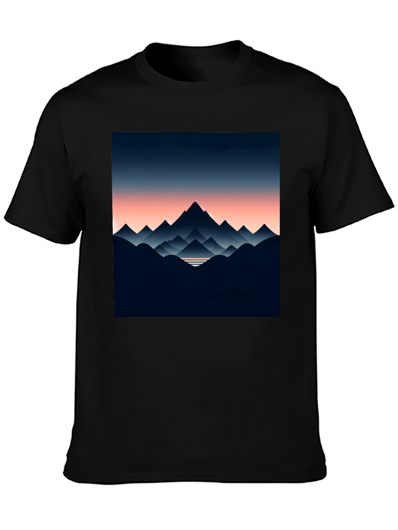 Black Mountain Range Graphic Tee - Stylish Men's Black T-Shirt view 3