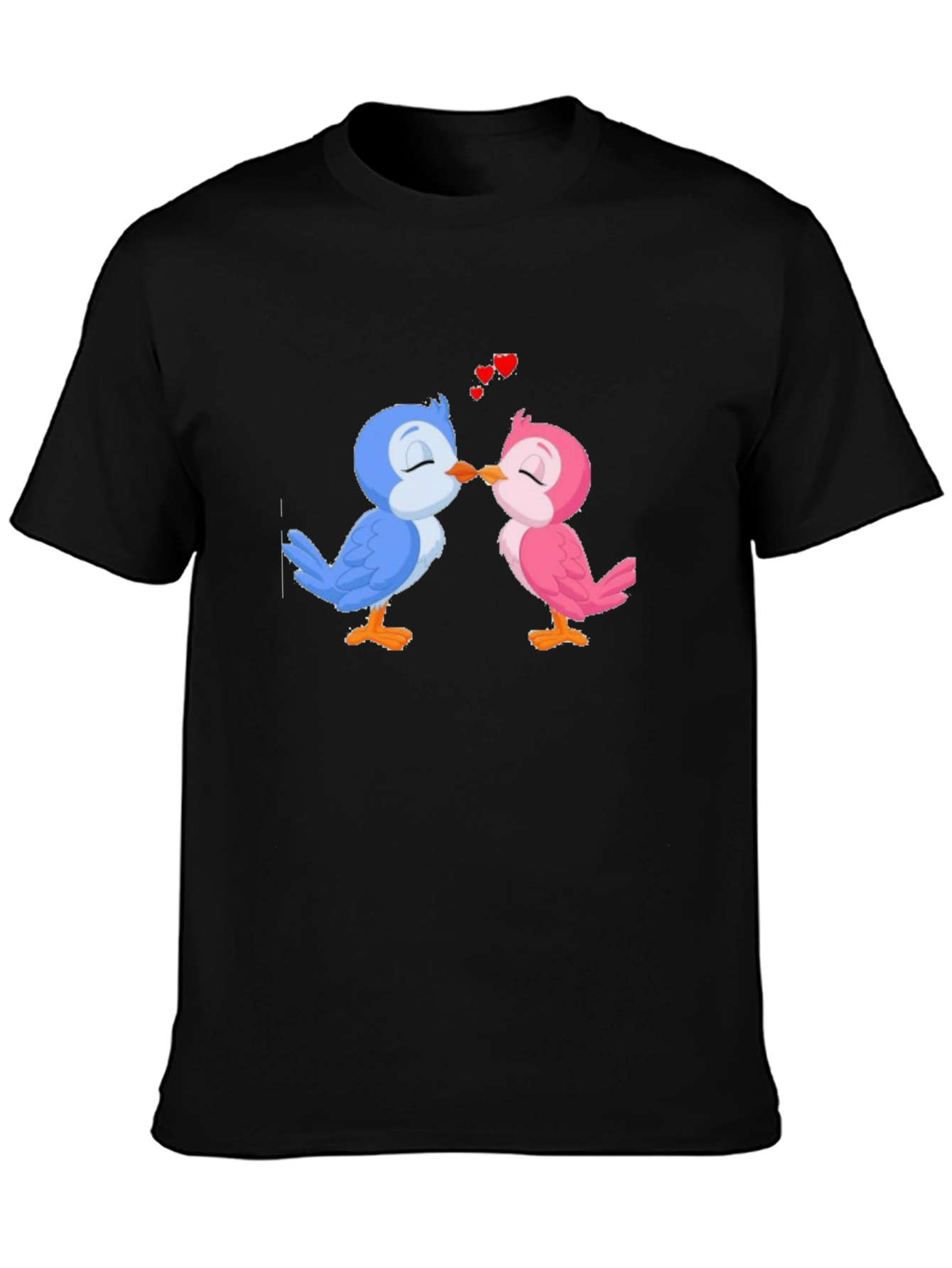 Black Cute Bird Lovers T-Shirt view 3