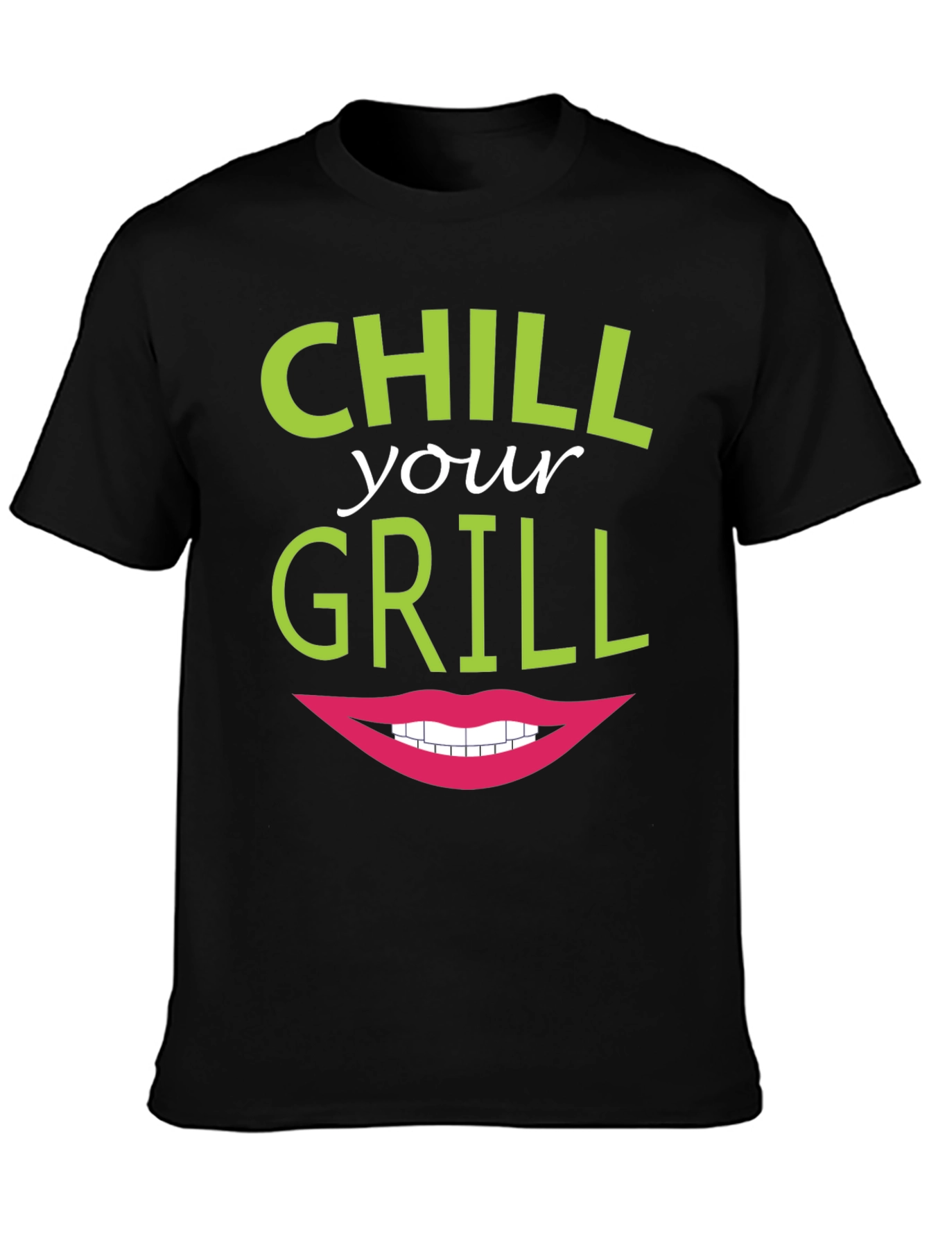 Black Chill Your Grill Funny Graphic T-Shirt view 3