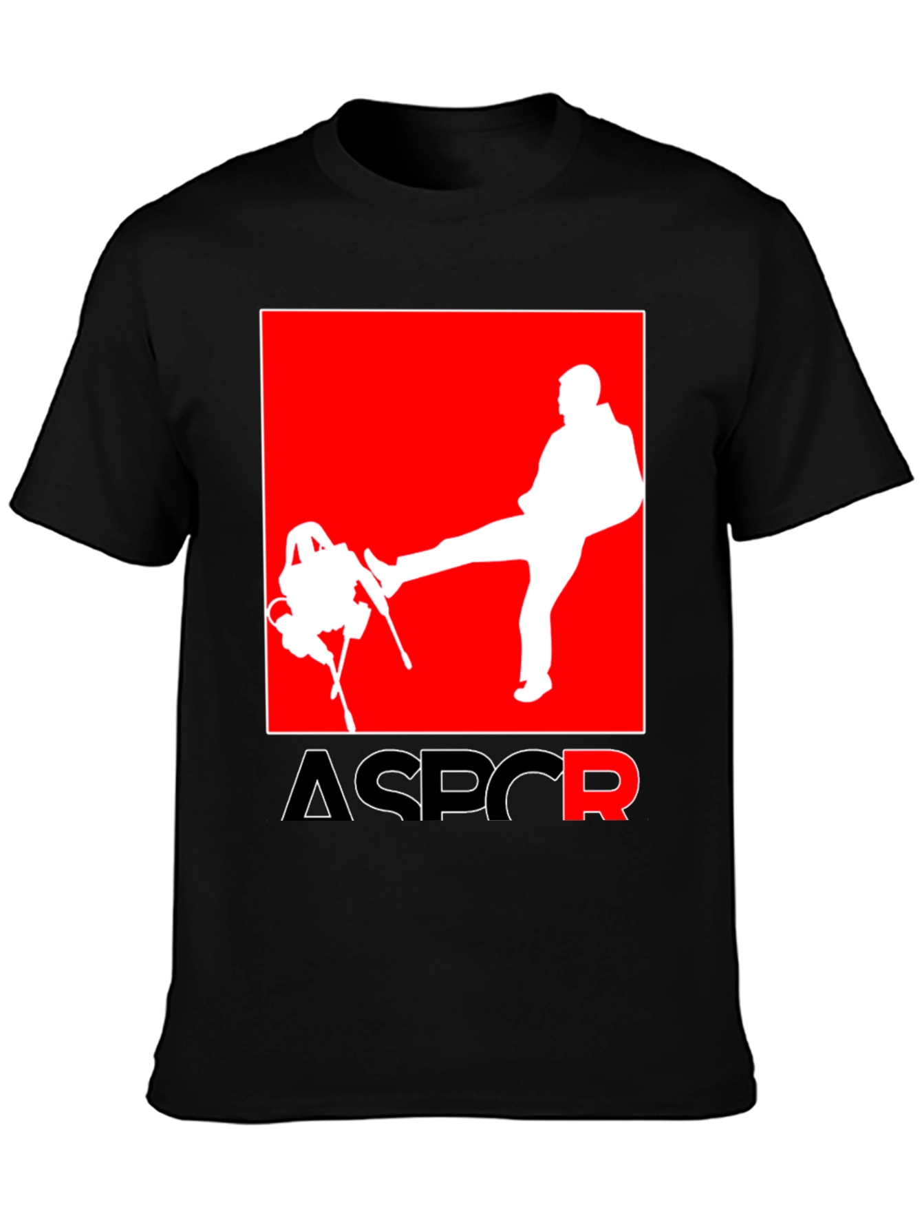 Black ASPCR Graphic Tee - Novelty Humor T-Shirt view 3