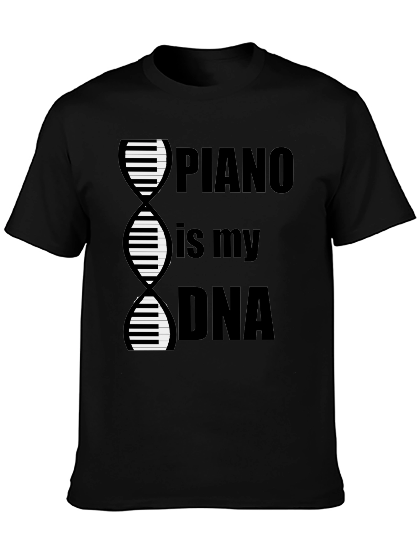 Black Piano is My DNA Graphic Tee - Musician T-Shirt view 3