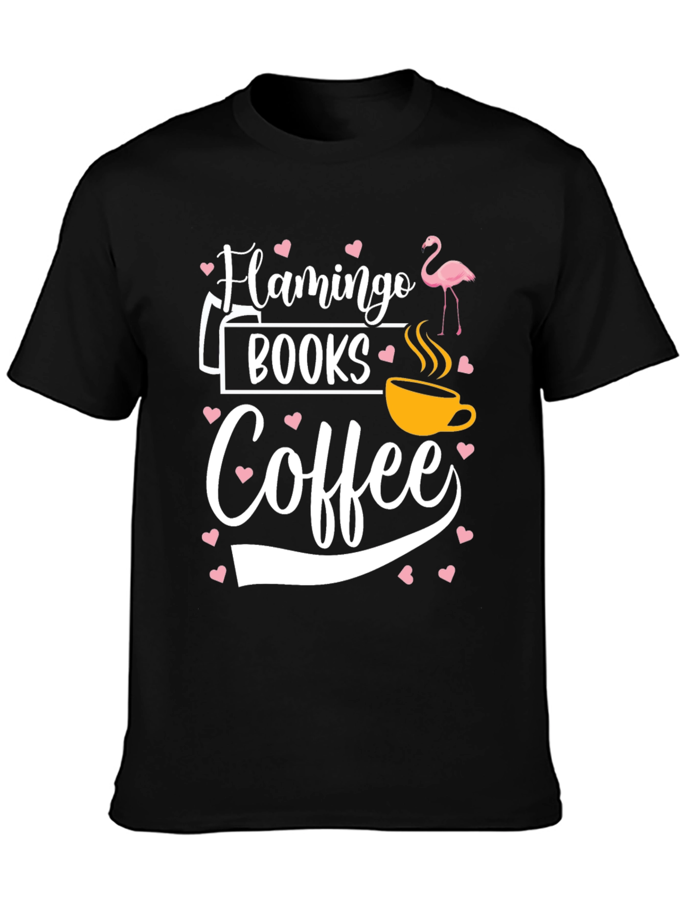 Black Flamingo Books Coffee T-Shirt view 3