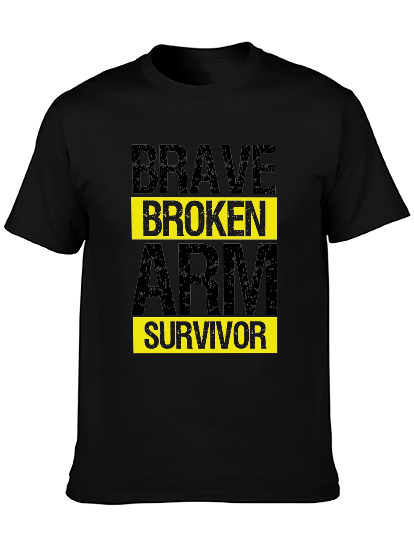 Black Brave Broken Arm Survivor T-Shirt - Black Graphic Tee view 3