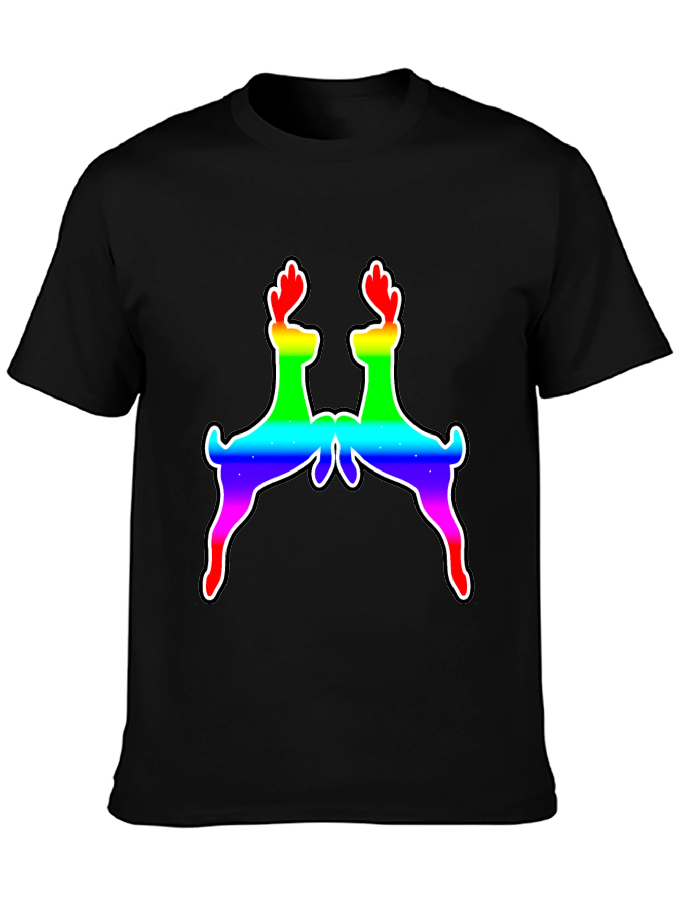 Black Rainbow Deer Graphic Tee - Pride Edition view 3