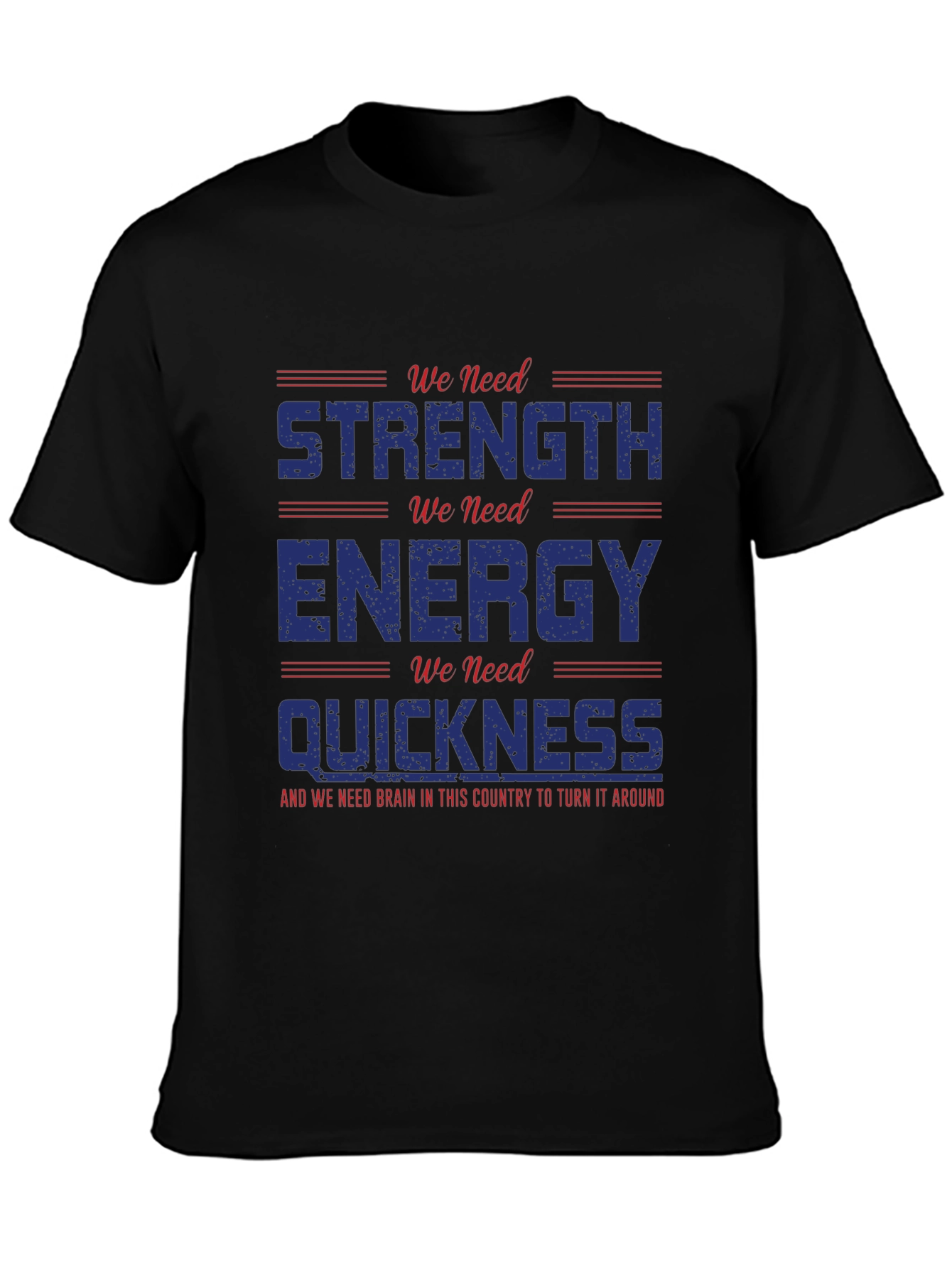 Black Strength Energy Quickness Graphic Tee view 3