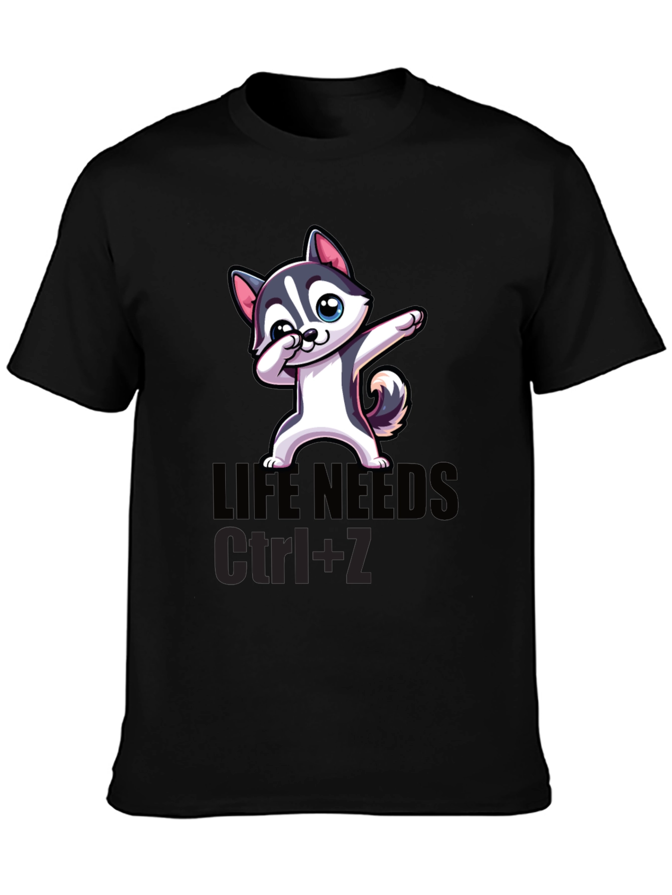 Black Life Needs Ctrl+Z T-Shirt, Cartoon Dog Dab view 3