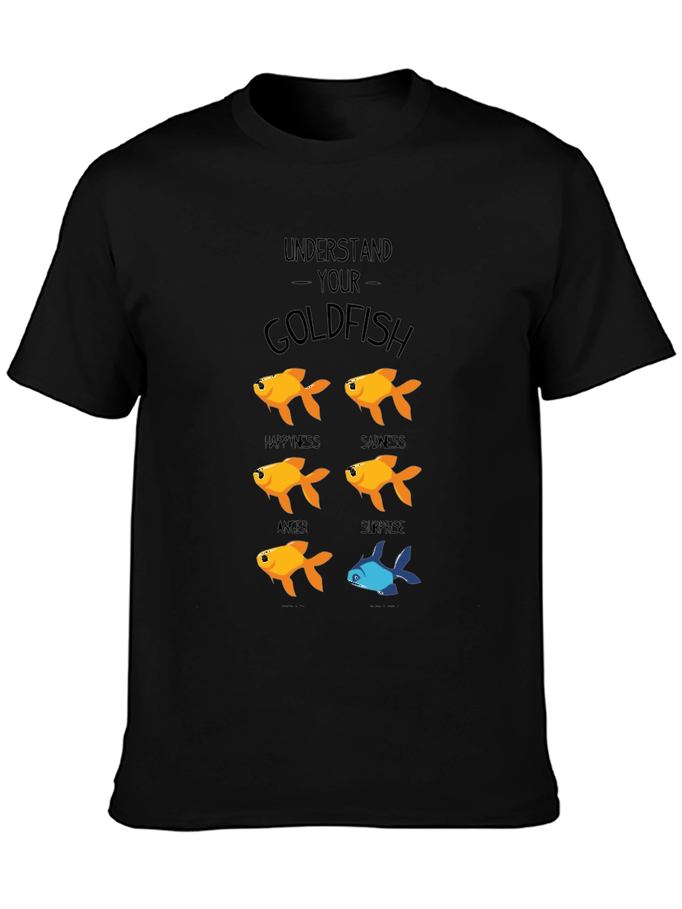 Black Funny Understand Your Goldfish Graphic T-Shirt view 3