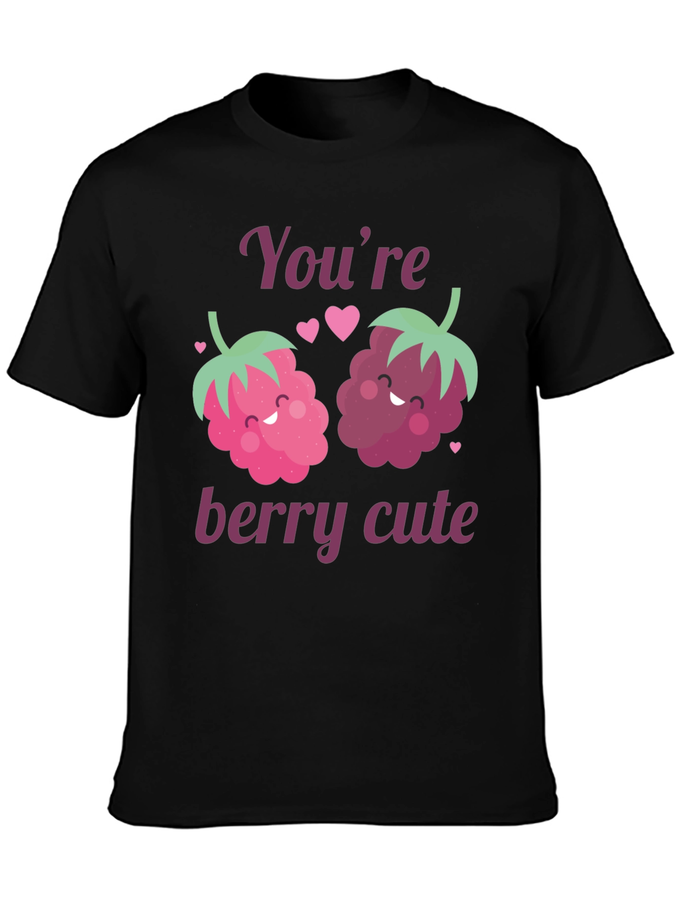Black You're Berry Cute Graphic Tee view 3