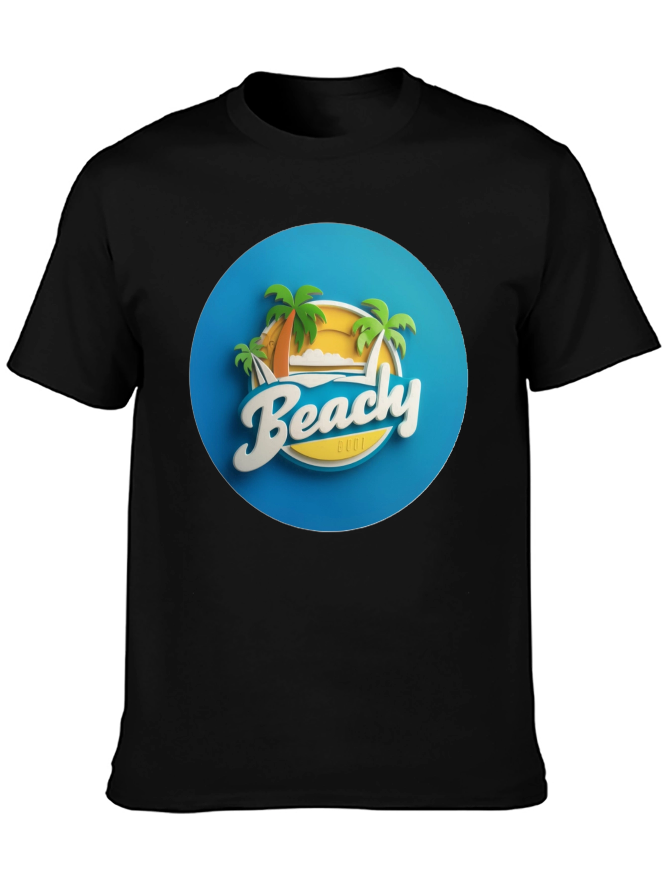 Black Beachy Cool Graphic T-Shirt view 3