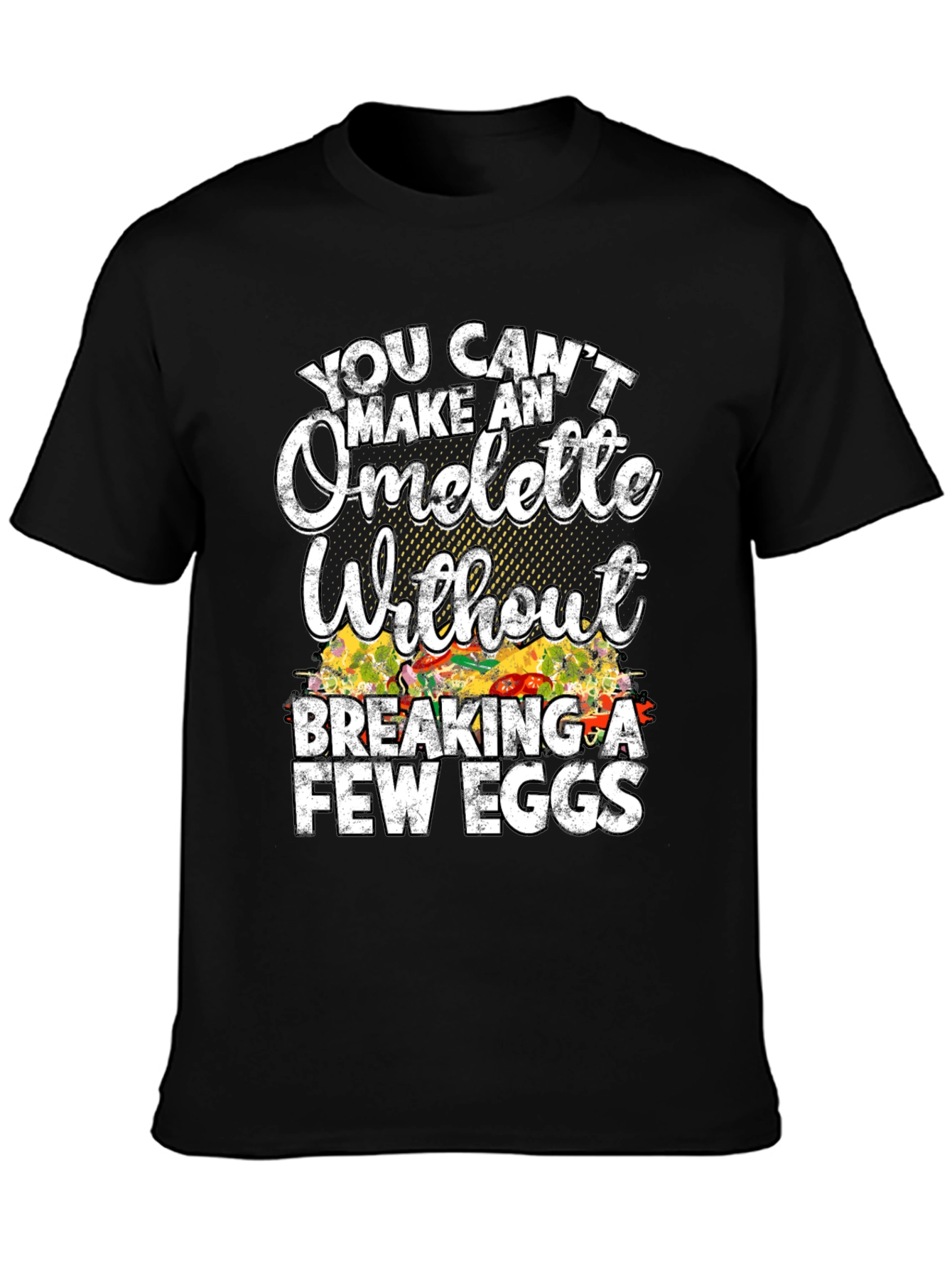 Black Funny Omelette Graphic T-Shirt - Chef Gift view 3