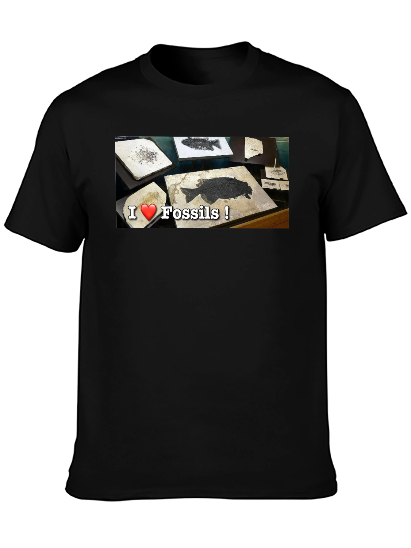 Black I Love Fossils T-Shirt view 3
