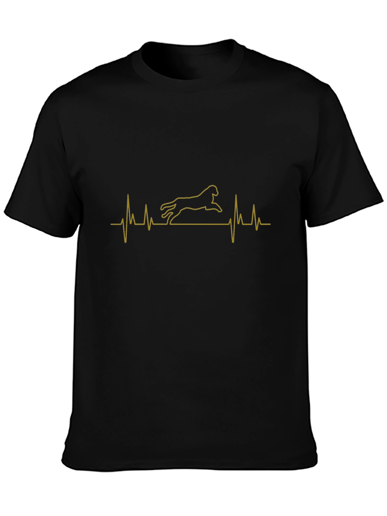 Black Dog Lover Heartbeat T-Shirt view 3