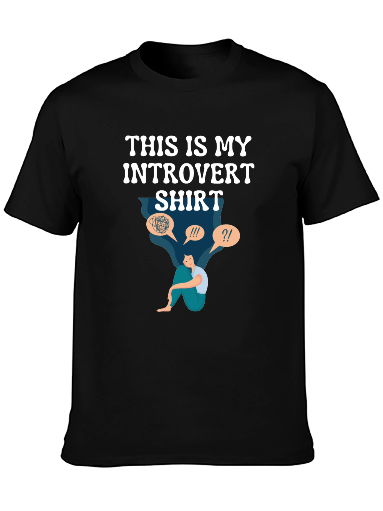 Black Introvert Shirt - Funny Graphic Tee view 3