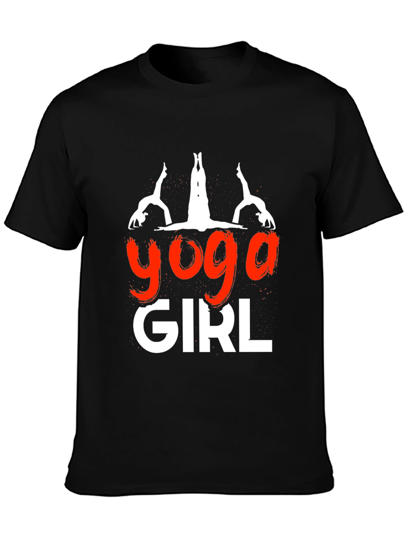 Black Yoga Girl Graphic Tee - Soft Cotton Blend view 3