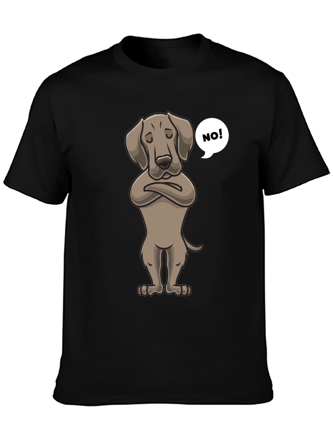 Black Grumpy Dog T-Shirt - Funny Pet Lover Tee view 3
