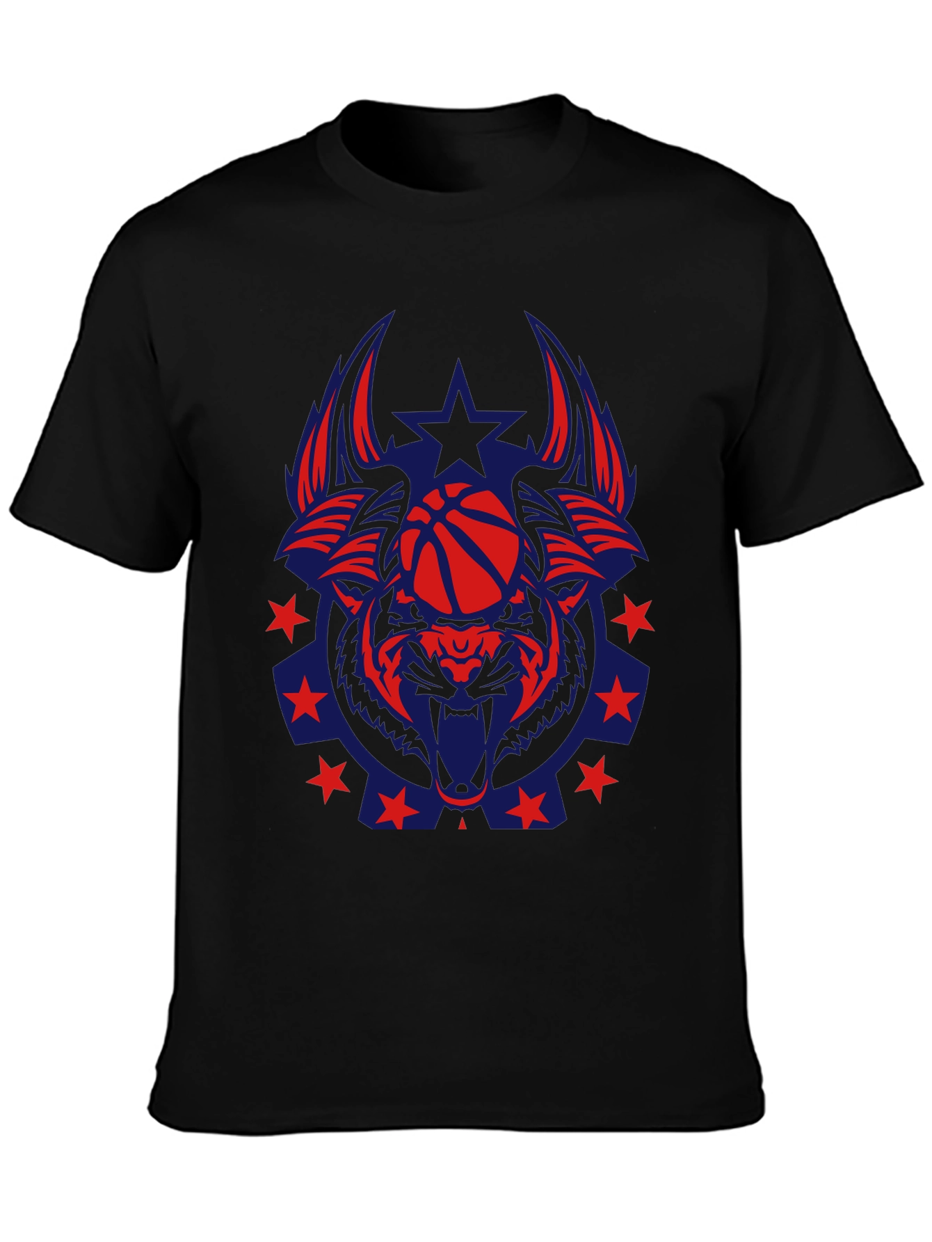 Black Wolf Basketball Graphic Tee - Unique Design view 3