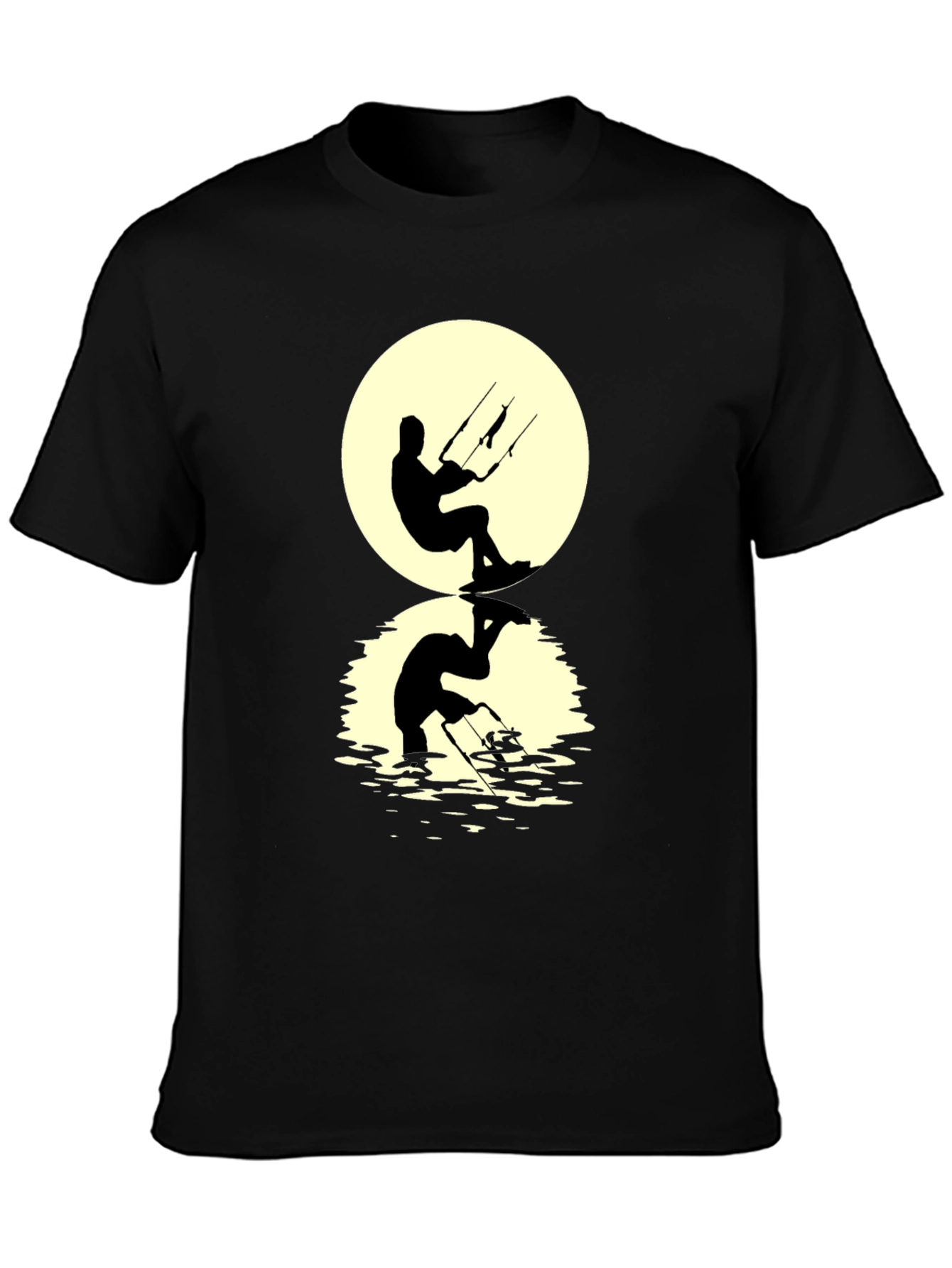 Black Kite Surfer Silhouette Graphic Tee view 3