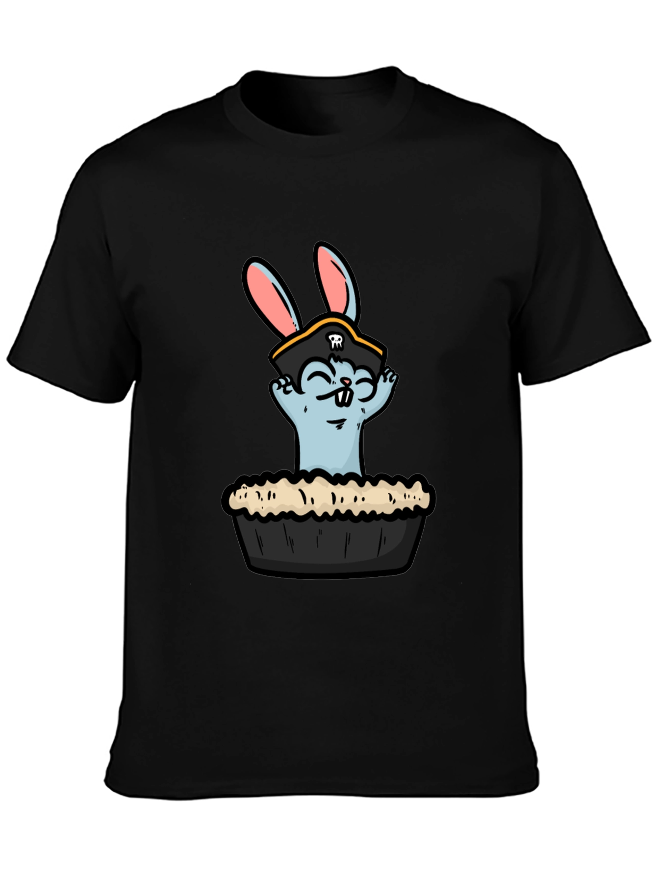 Black Pirate Pie Bunny T-Shirt view 3