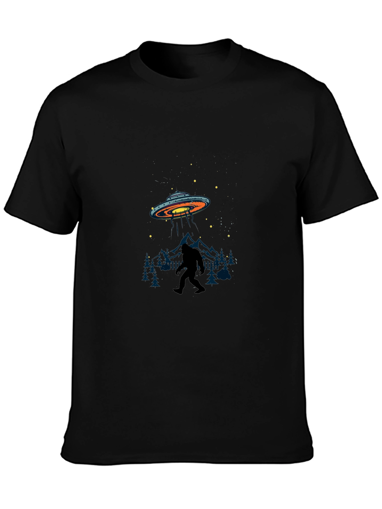 Black Bigfoot UFO T-Shirt - Black view 3