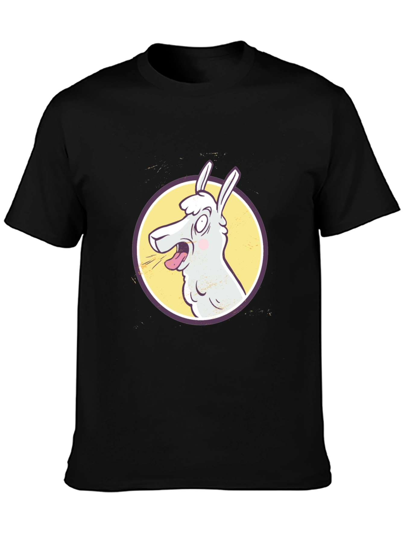 Black Crazy Llama Graphic Tee view 3