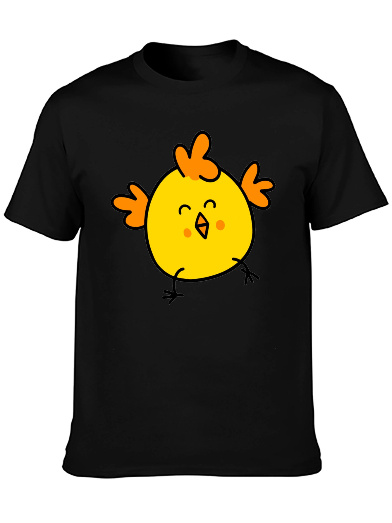 Black Cute Chick Graphic Tee - Black Cotton T-Shirt view 3