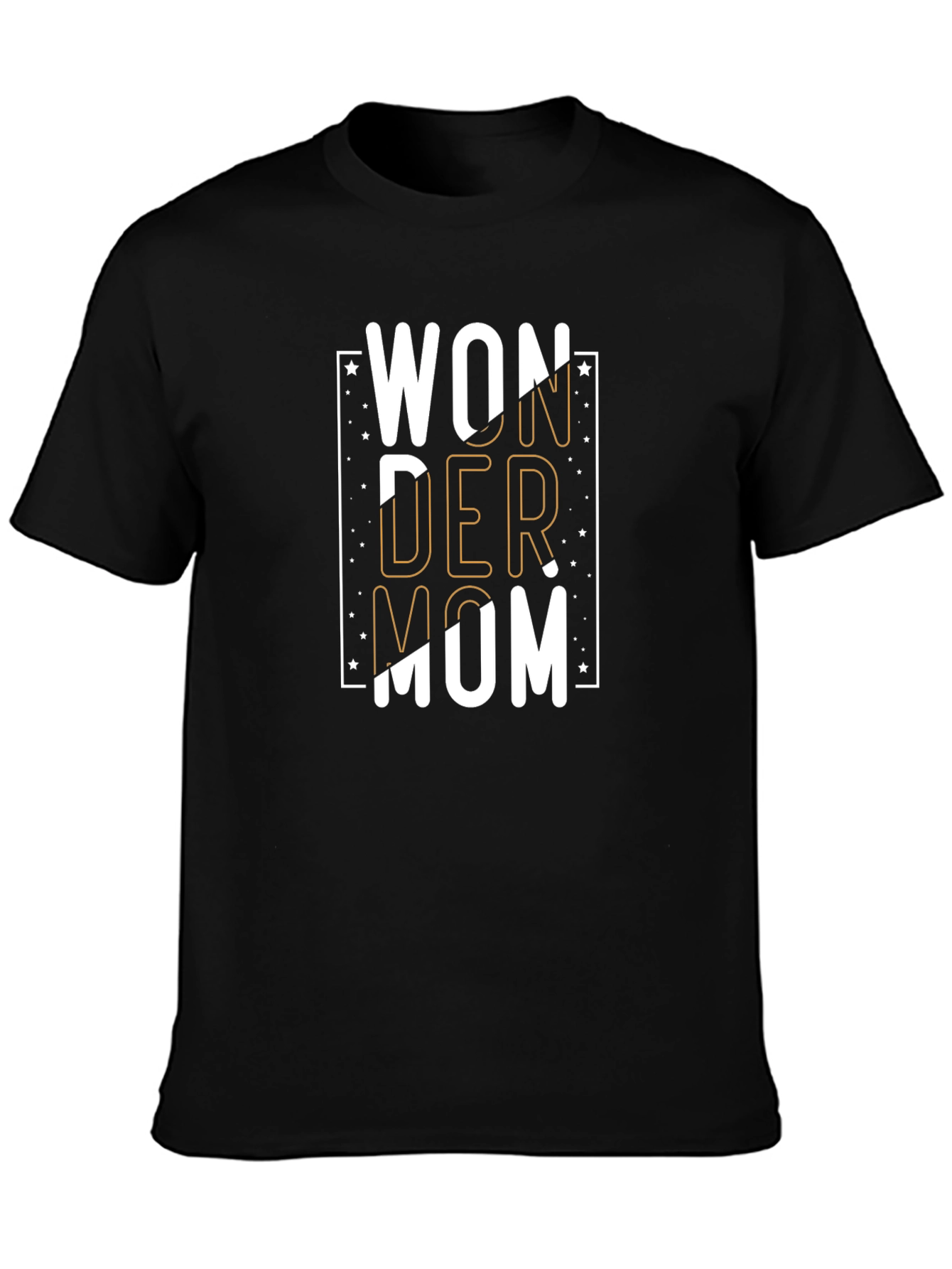 Black Wonder Mom Black Graphic T-Shirt view 3