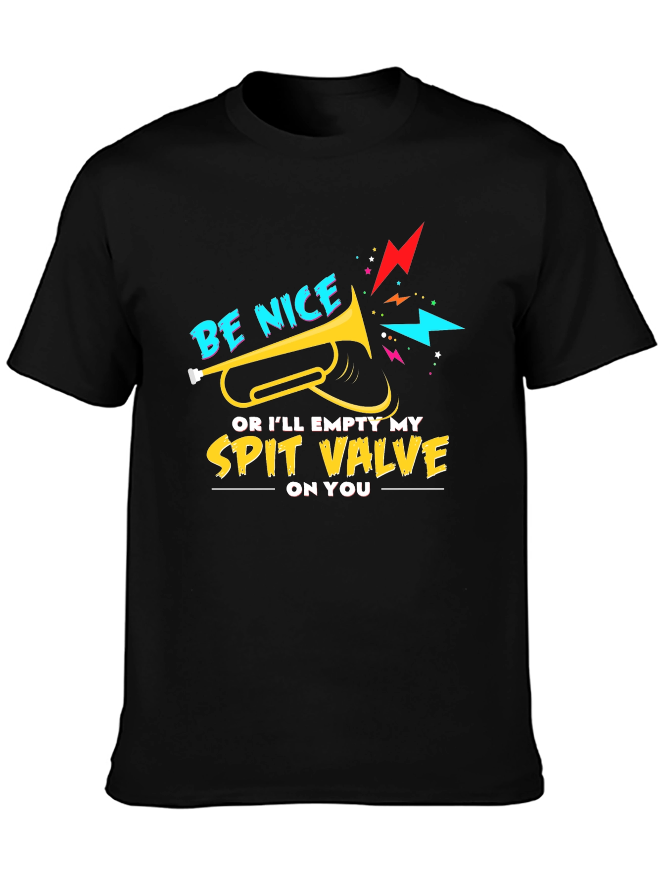 Black Be Nice Spit Valve Graphic Tee view 3