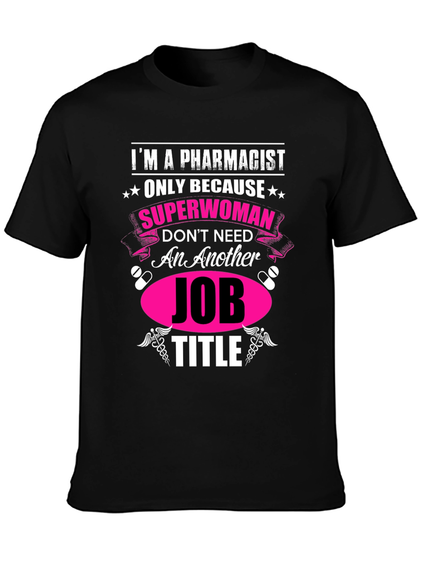 Black Pharmacist Superwoman Novelty Graphic Tee view 3