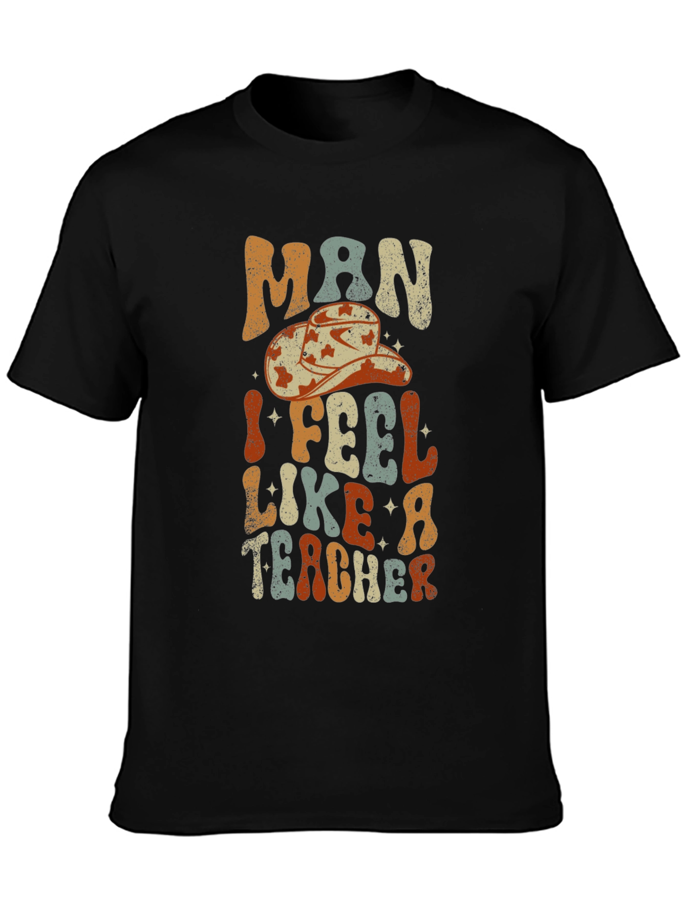 Black Man I Feel Like a Teacher Graphic T-Shirt view 3
