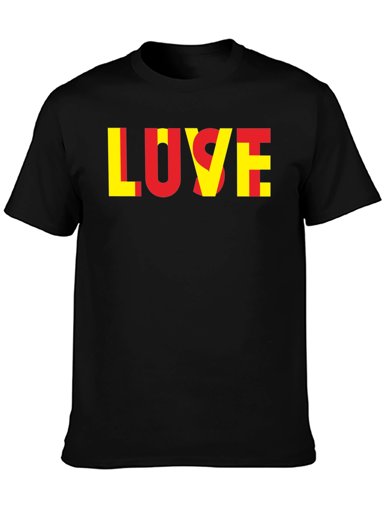 Black LOVE Graphic Tee - Black Casual T-Shirt view 3