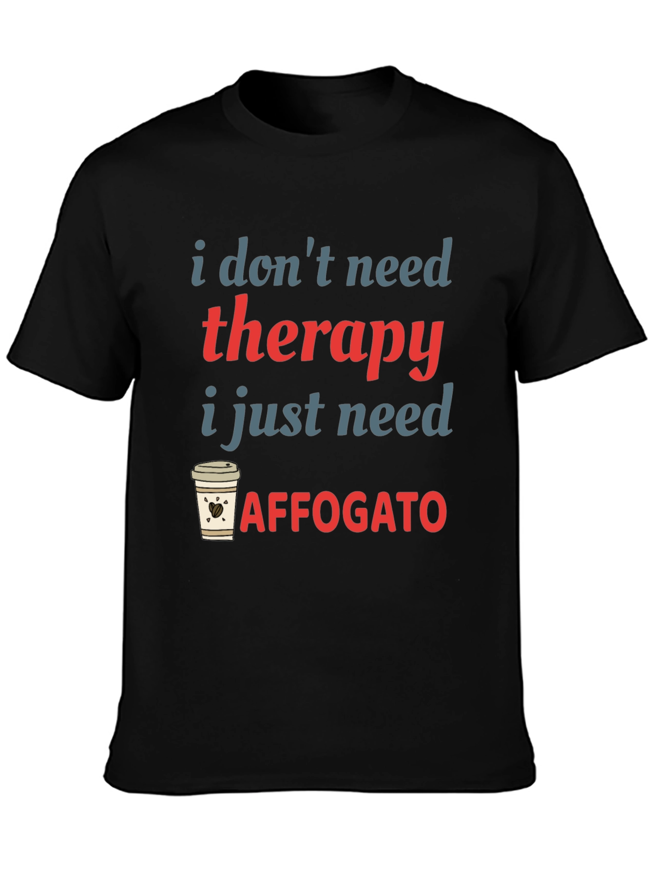 Black Therapy Affogato Graphic Tee - Coffee Lover T-Shirt view 3