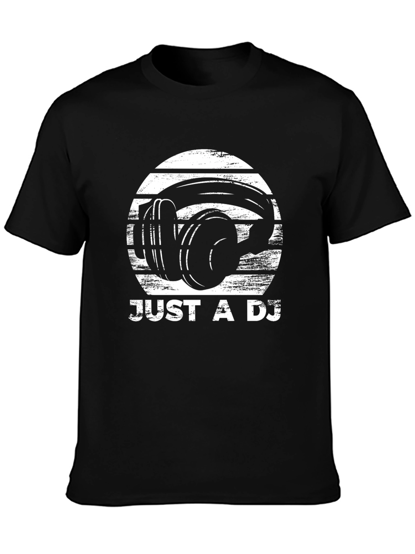 Black Just A DJ T-Shirt - Black Graphic Tee view 3