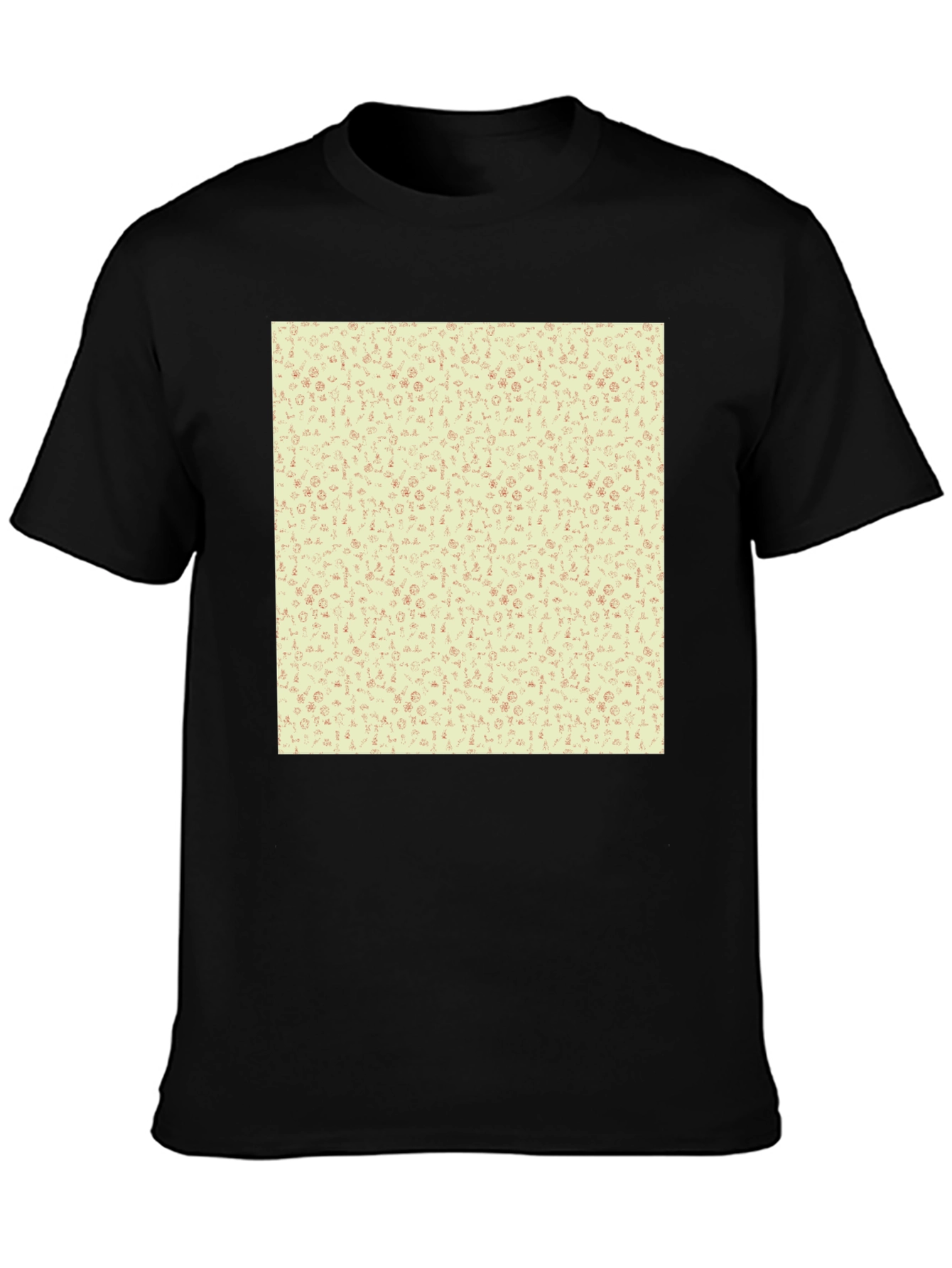 Black Patterned T-Shirt view 3