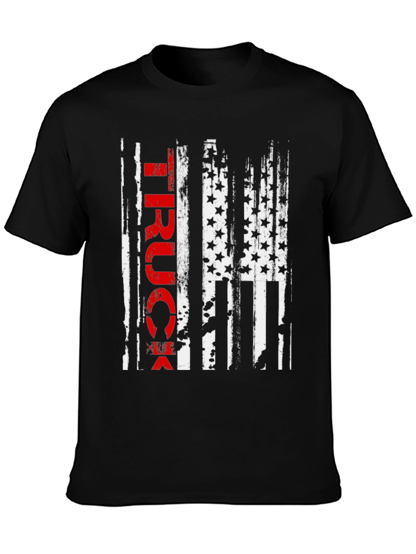 Black Truck American Flag Graphic Tee - Patriotic Style view 3