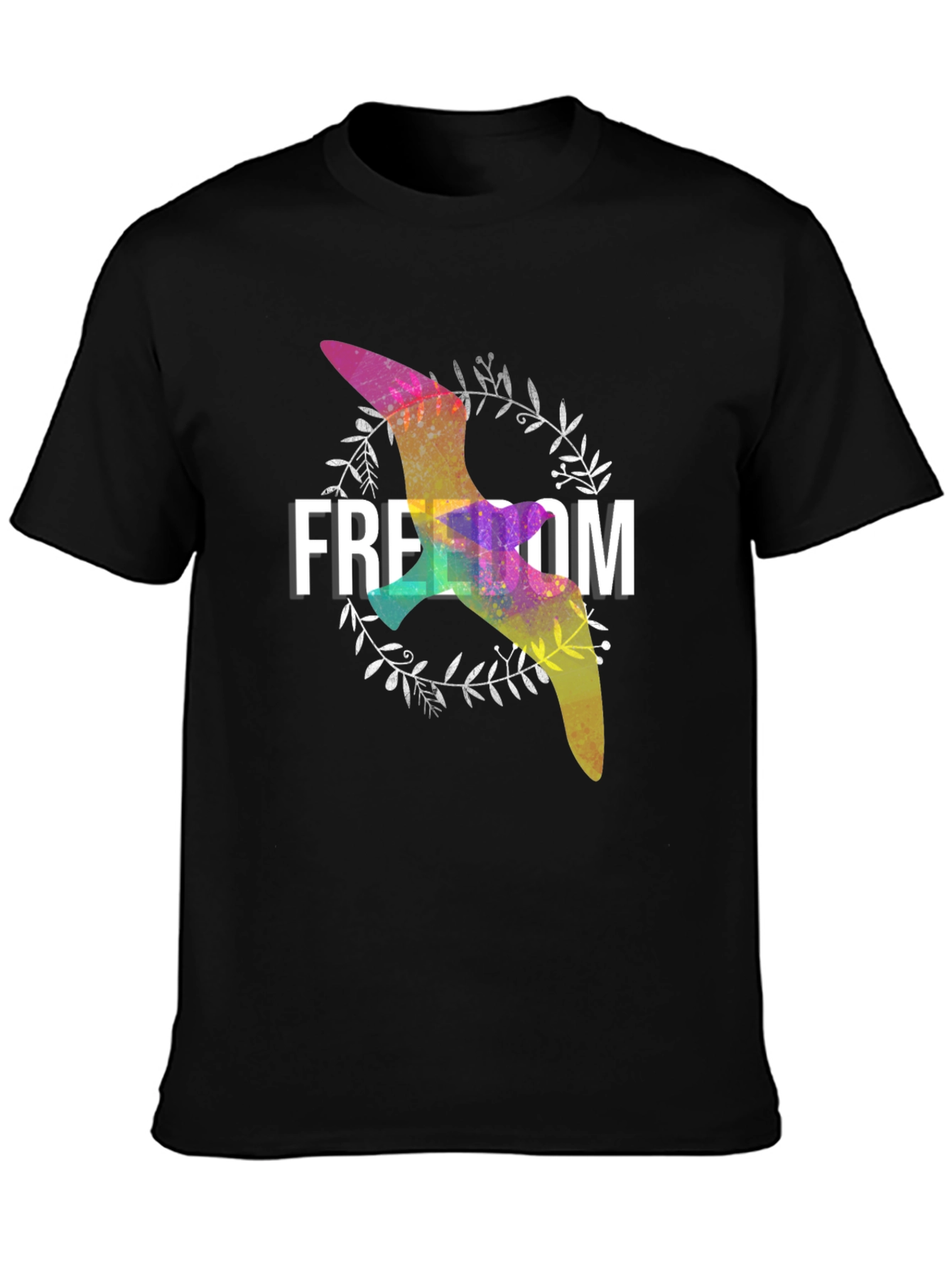 Black Freedom Bird Graphic Tee - Stylish Unisex Shirt view 3