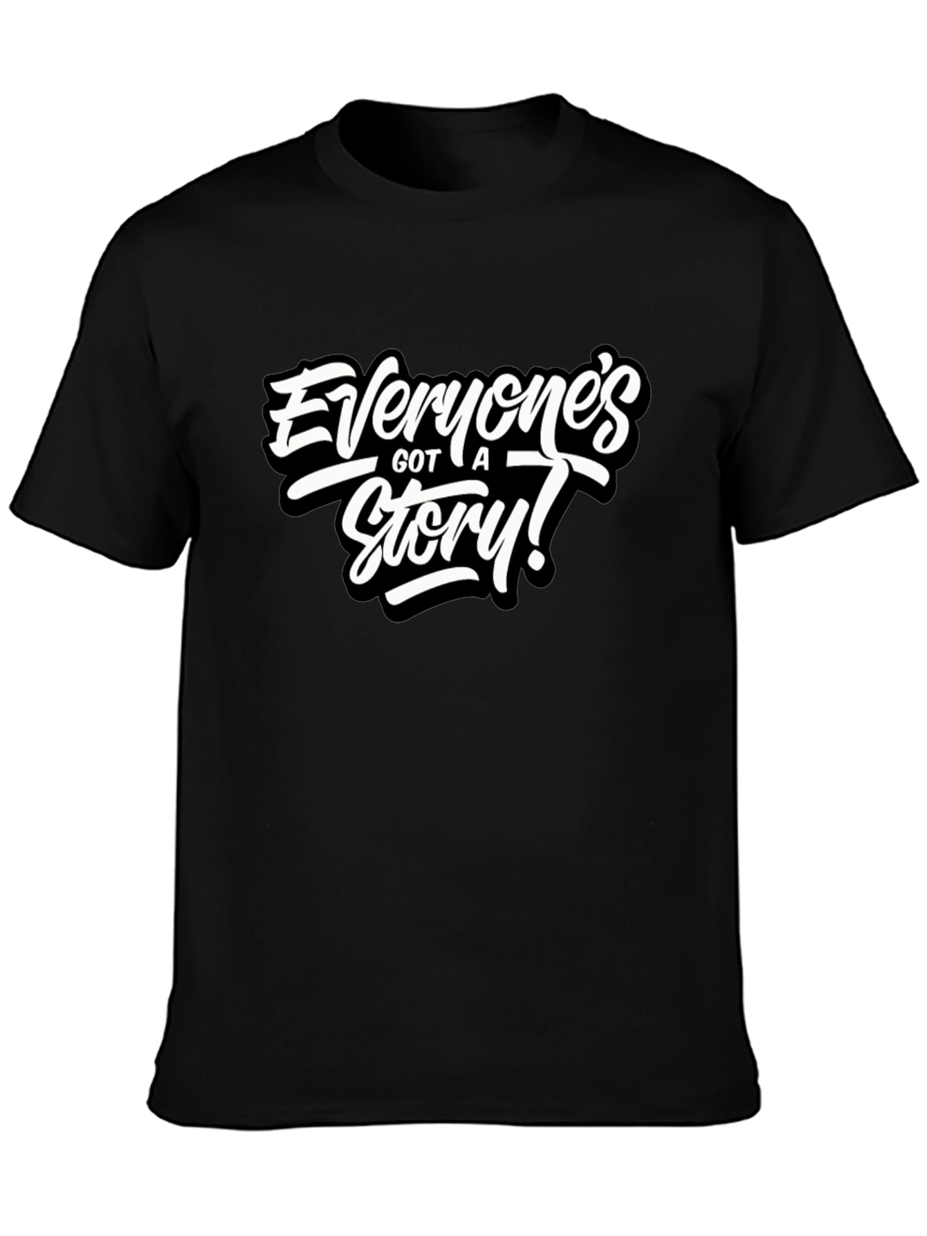 Black Everyone's Got A Story! Black Graphic Tee view 3