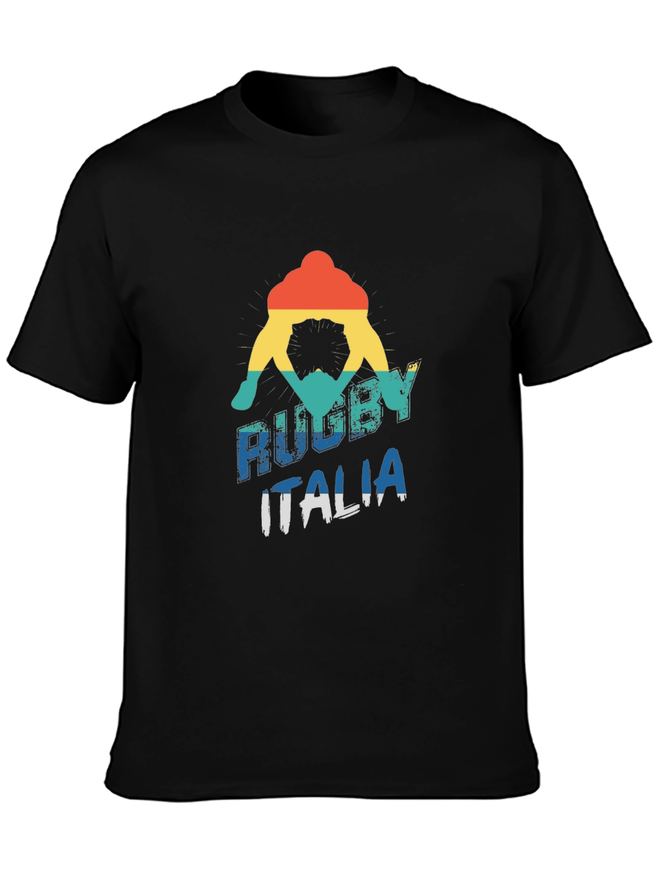 Black Rugby Italia Graphic Tee - Retro Style view 3