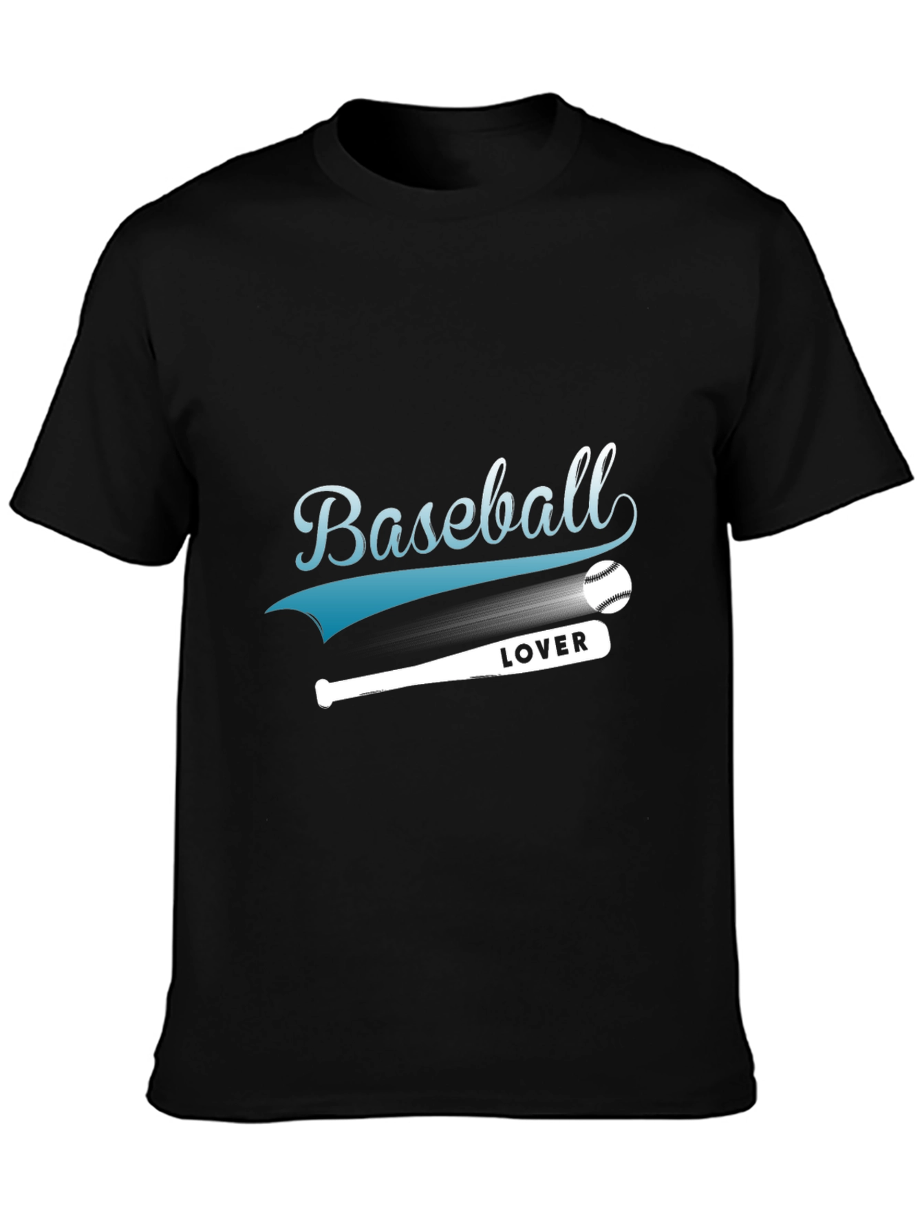 Black Baseball Lover Black T-Shirt view 3