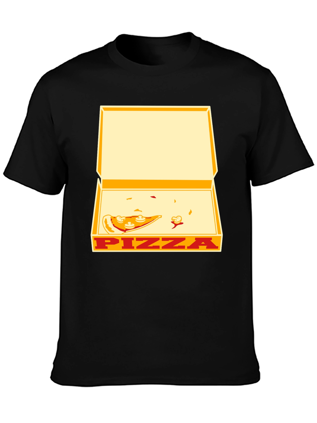 Black Pizza Box Graphic Tee - Unisex Casual T-Shirt view 3