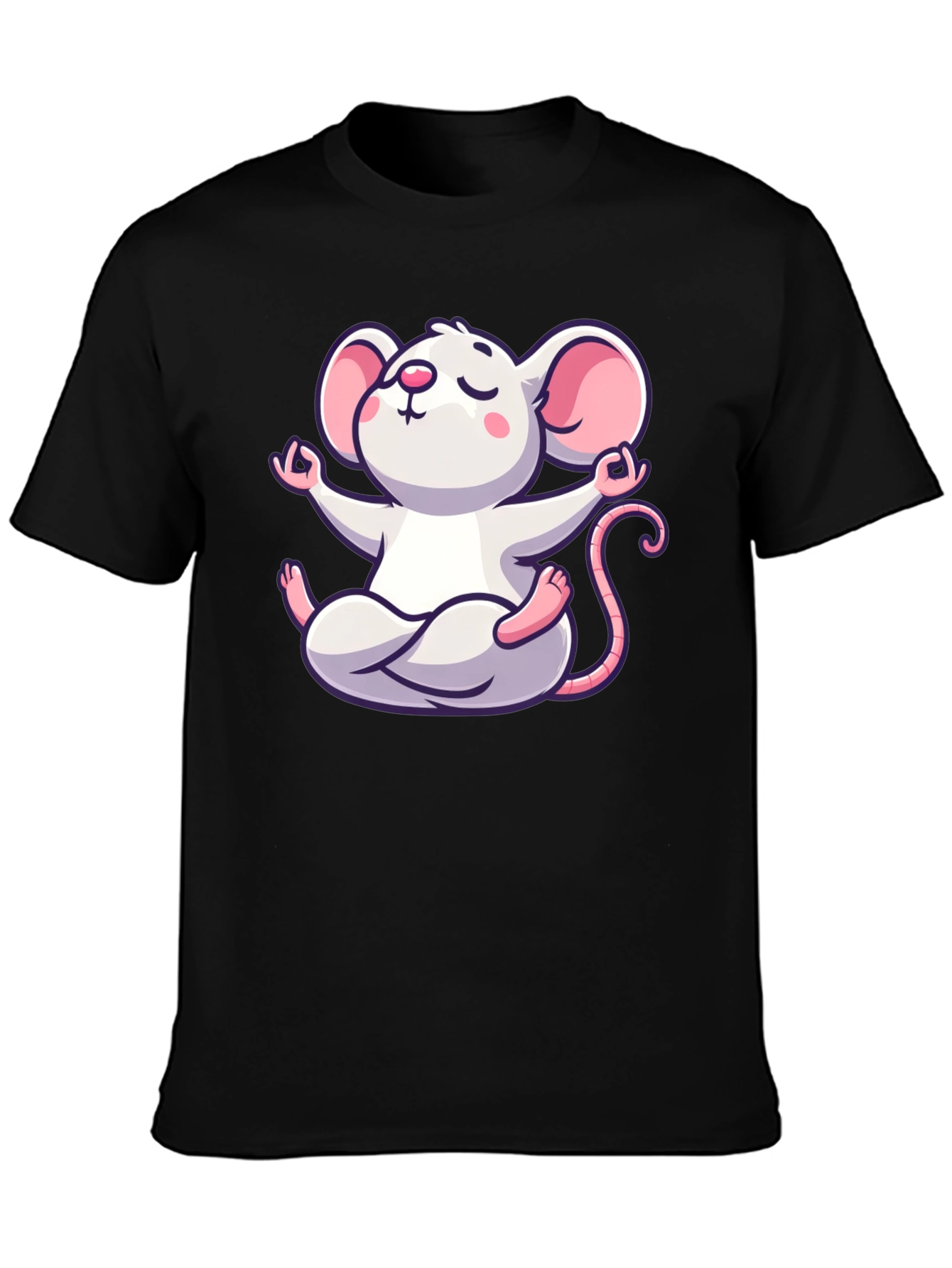 Black Zen Mouse Graphic T-Shirt view 3