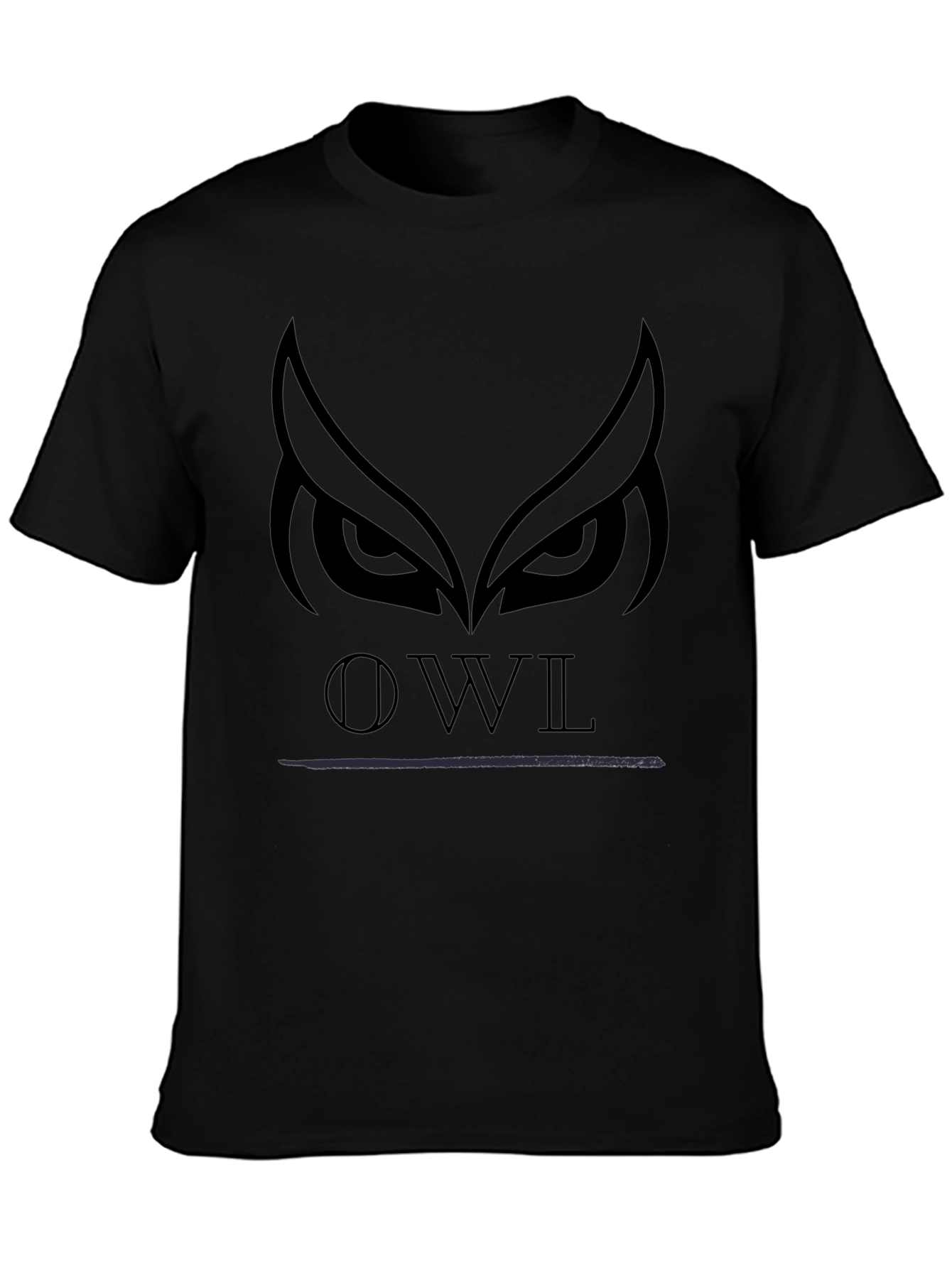 Black Owl Graphic Print Black T-Shirt view 3