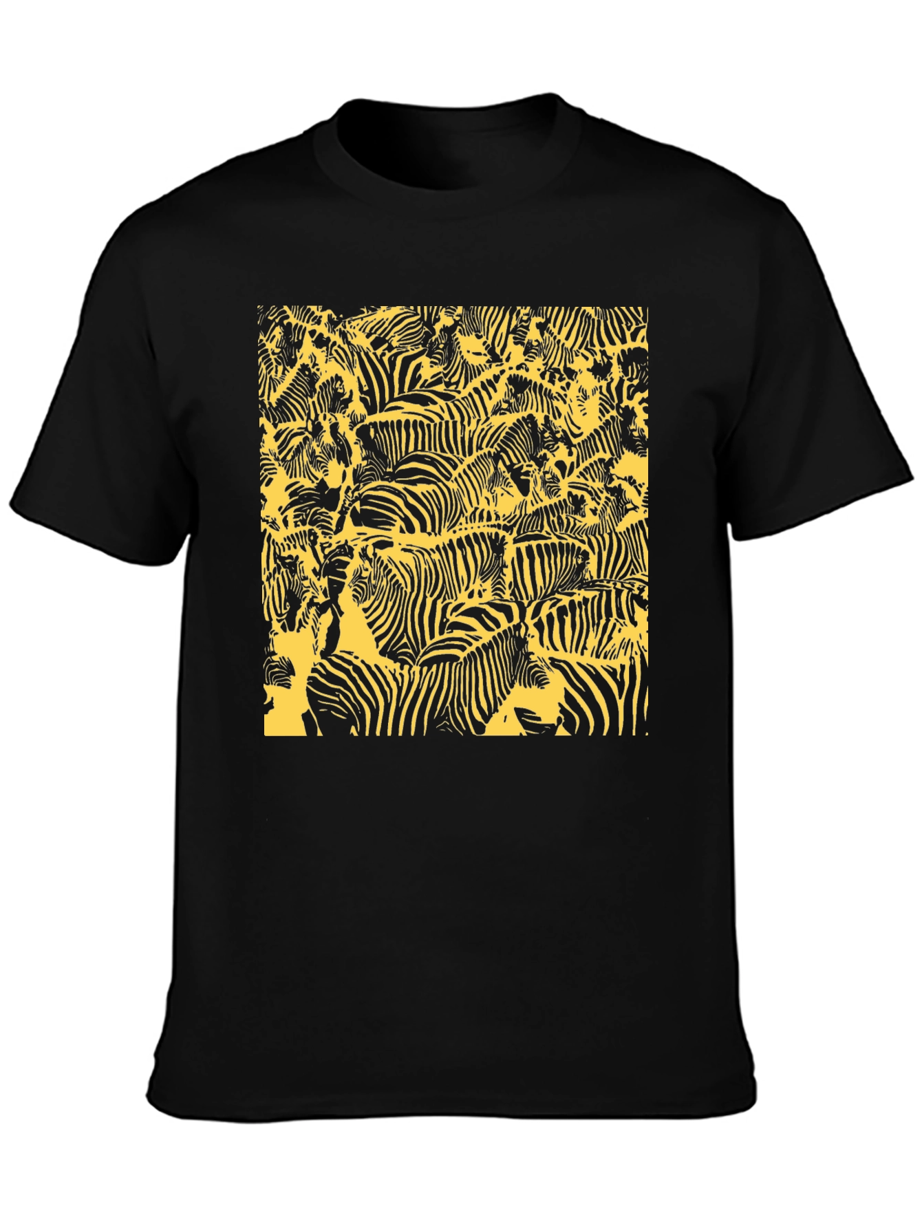 Black Zebra Print Men's Graphic Tee view 3