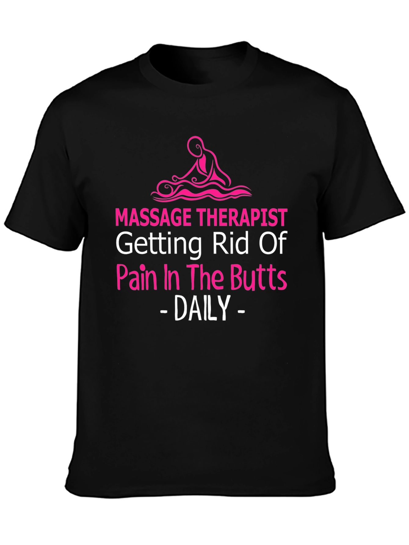 Black Massage Therapist Funny Graphic Tee view 3