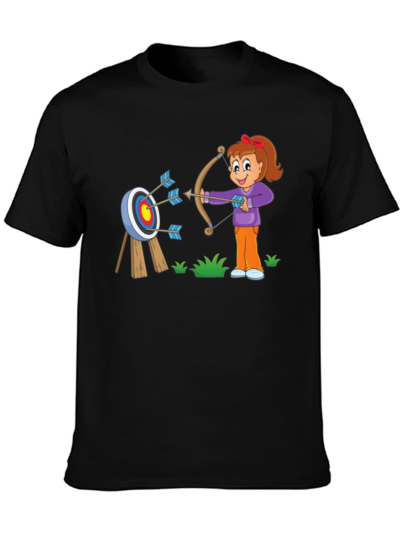Black Archery Cartoon T-Shirt view 3