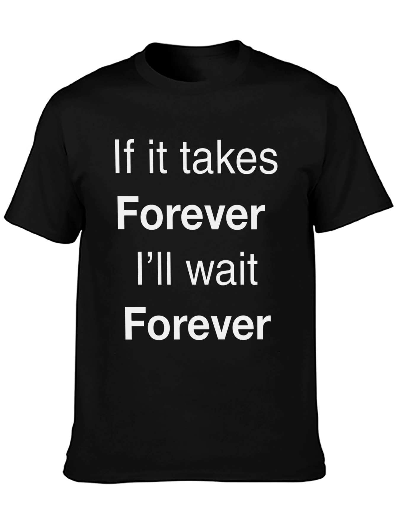 Black Forever Wait Graphic Tee - Black Cotton T-Shirt view 3