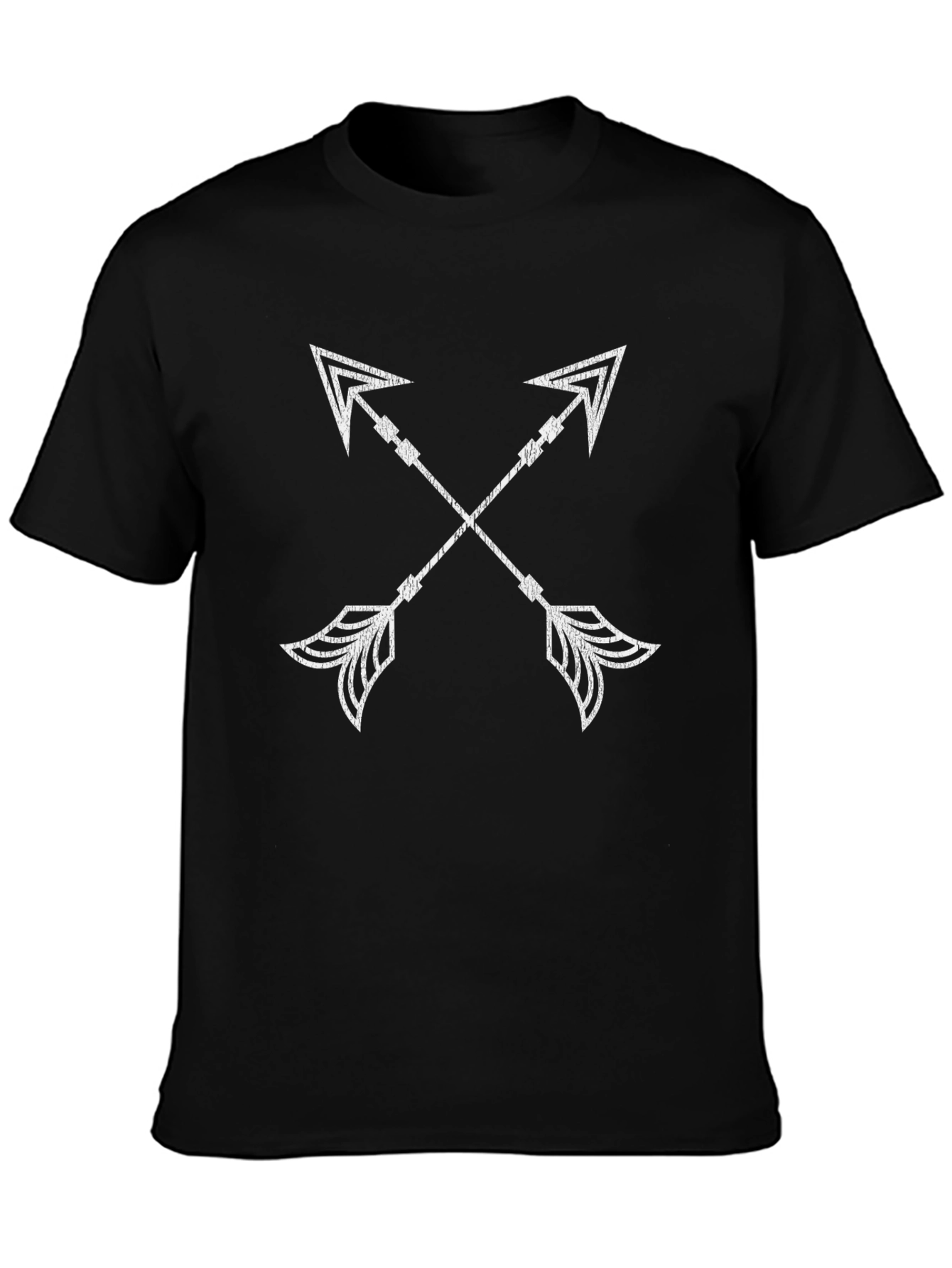 Black Crossed Arrows Graphic Black T-Shirt view 3